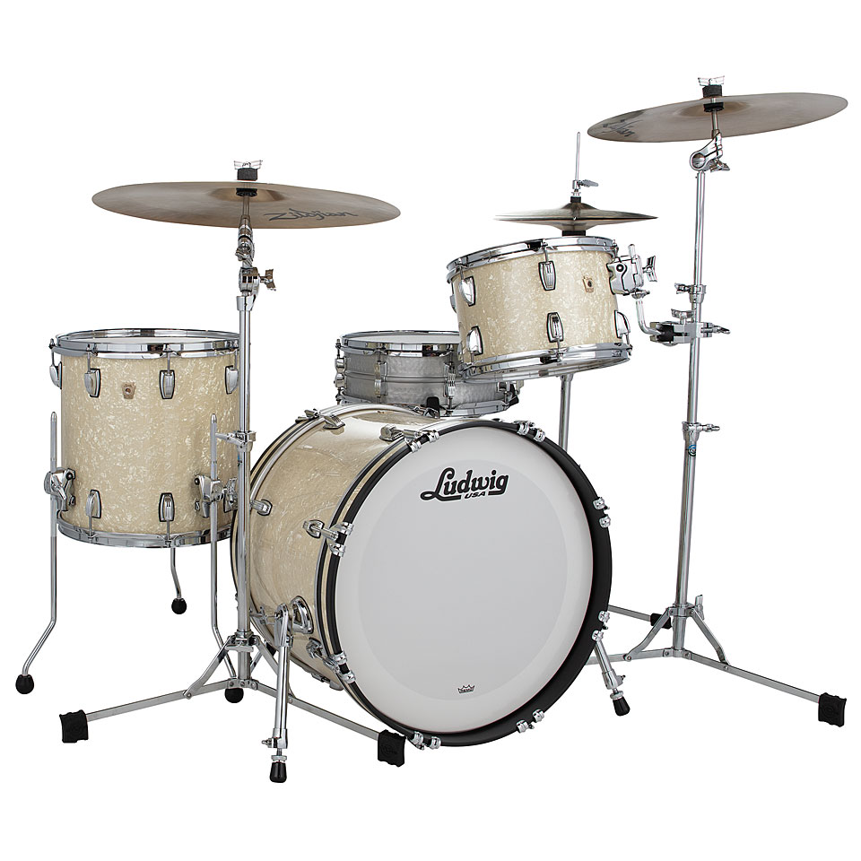 Ludwig Classic Maple Downbeat 20" Vintage White Marine Pearl 3 Pcs. Ludwig Classic Maple Downbeat 20" Vintage White Marine Pearl 3 Pcs. von Ludwig