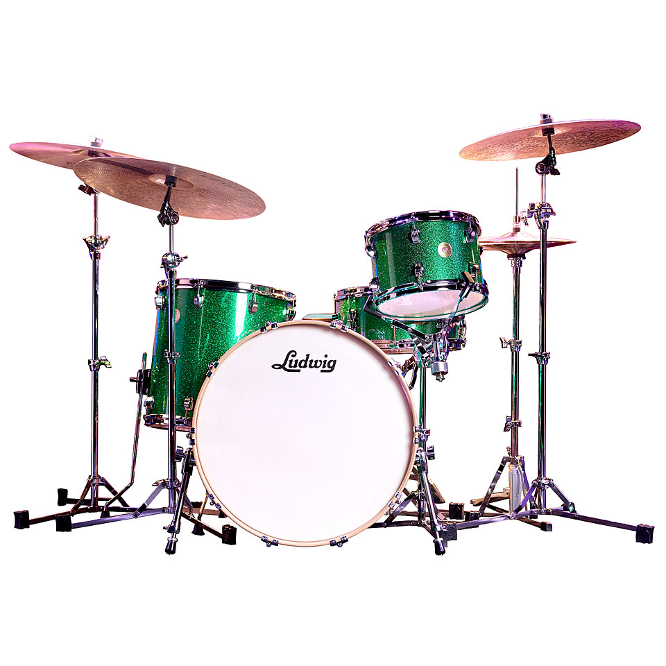 Ludwig Continental 22" Green Sparkle Shell Set Schlagzeug von Ludwig