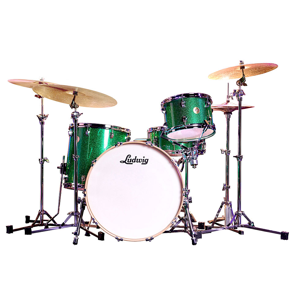 Ludwig Continental 24" Pro Beat Green Sparkle Shell Set Schlagzeug von Ludwig