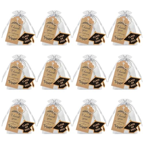 Lueear Klasse 2025 Schlüsselanhänger, Metall Bachelor Graduation Souvenirs 12 Stück, ästhetische Ornament für Schule College Partys Events Aktivitäten von Lueear