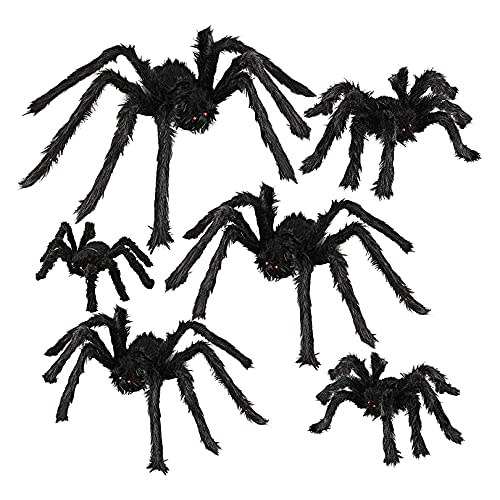 Luejnbogty Halloween Spinne Dekor Halloween Realistische Haarige Spinnen Set für Halloween Draussen Rasen Garten Dekoration Haus Prop von Luejnbogty