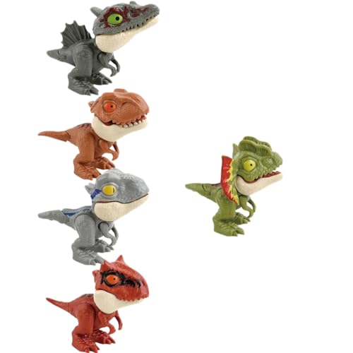 Luejnbogty Mini-Dinosaurier-Spielzeug, Fingerbeiß-Action-Dinosaurier-Figuren, Spielzeug-Sets, Finger für, Kinder, Geburtstagsgeschenk, Kuchendeckel von Luejnbogty
