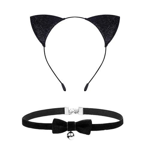 Lufdegim 2 Stück Katzenohren Haarreif Set, Cat Ears Headband mit Glockenhalsband, Katzenohren Stirnband, Cat Ears Accessoires Katze Cosplay Zubehör für Halloween Karneval Geburtstag Kostüm Party Lufdegim 2 Stück Katzenohren Haarreif Set, Cat Ears Headband mit Glockenhalsband, Katzenohren Stirnband, Cat Ears Accessoires Katze Cosplay Zubehör für Halloween Karneval Geburtstag Kostüm Party von Lufdegim