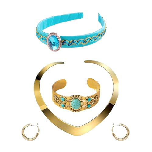 Lufdegim 4Pcs Damen Prinzessin Zubehör-Set - Blaues Haarband & Tiara - Cosplay, Karneval Lufdegim 4Pcs Damen Prinzessin Zubehör-Set - Blaues Haarband & Tiara - Cosplay, Karneval von Lufdegim