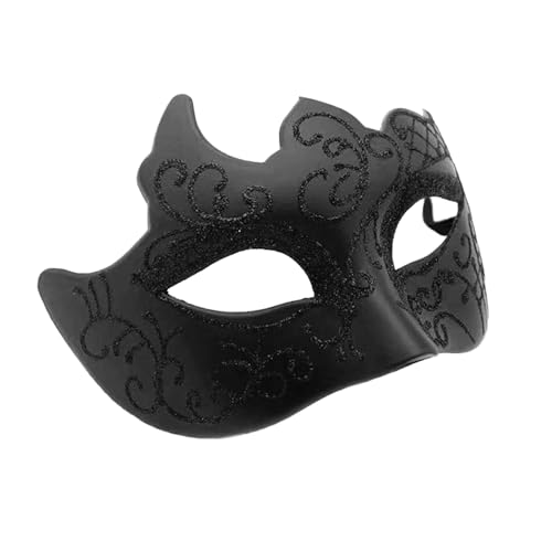 Lufdegim Venezianische Masken, Maskerade Maske für Herren Damen Maske Fasching Karneval, Venezianischen Cosplay Maske Kostüm Maskenball Halloween Weihnachten Karneval Kostüm Zubehör (Schwarz) von Lufdegim