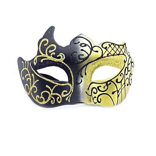 Lufdegim Venezianische Masken, Maskerade Maske für Herren Damen Maske Fasching Karneval, Venezianischen Cosplay Maske Kostüm Maskenball Halloween Weihnachten Karneval Kostüm Zubehör (Schwarz Gold) Lufdegim Venezianische Masken, Maskerade Maske für Herren Damen Maske Fasching Karneval, Venezianischen Cosplay Maske Kostüm Maskenball Halloween Weihnachten Karneval Kostüm Zubehör (Schwarz Gold) von Lufdegim