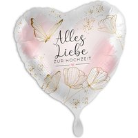 "Alles Liebe zur Hochzeit", Herzförmiger Folienballon, 35cm x 33cm "Alles Liebe zur Hochzeit", Herzförmiger Folienballon, 35cm x 33cm von Luftballon-Markt GmbH