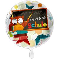 Ballon Einschulung "Endlich Schule", Motiv Eule, Folienballon rund Ø 34 cm Ballon Einschulung "Endlich Schule", Motiv Eule, Folienballon rund Ø 34 cm von Luftballon-Markt GmbH
