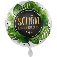Ballon Willkommen "Schön dass du wieder da bist", Motiv Palmblätter Ballon Willkommen "Schön dass du wieder da bist", Motiv Palmblätter von Luftballon-Markt GmbH