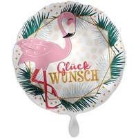 Glückwunsch Heliumballon, Motiv Flamingo, runder Heliumballon Ø 34 cm Glückwunsch Heliumballon, Motiv Flamingo, runder Heliumballon Ø 34 cm von Luftballon-Markt GmbH