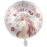 "Schulkind", Folienballon zum Schulanfang rund mit Einhorn-Motiv, Ø 34cm "Schulkind", Folienballon zum Schulanfang rund mit Einhorn-Motiv, Ø 34cm von Luftballon-Markt GmbH