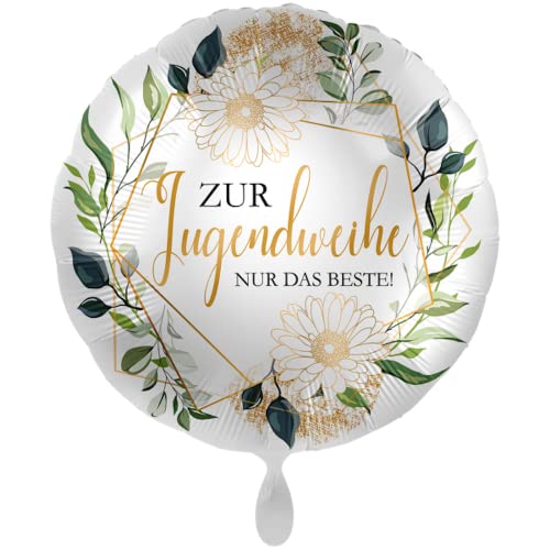 1 Folienballon Zur Jugendweihe nur das Beste weiß bunt Daisys ca 43 cm ungefüllt Ballongas geeignet von Party Factory