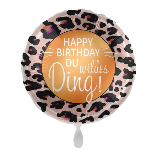 1 Folienballon Geburtstag Happy Birthday Du wildes Ding rund bunt ca 43 cm ungefüllt Ballongas geeignet von Luftballonmarkt