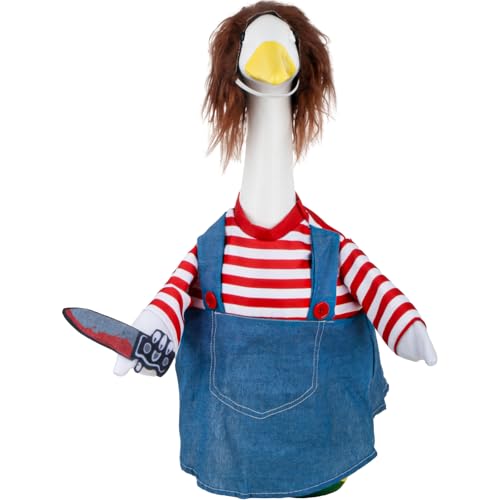 Luhiew Goose Statue Deadly Doll Halloween Costume, Cosplay Christmas Funny Clothes Party Costume for 58.4 cm Cement Lawn Goose Statue von Luhiew