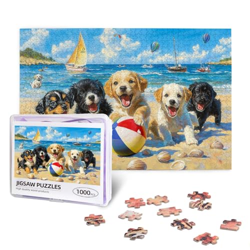 Lustige Hundepuzzles für Erwachsene 1000 Teile Niedliche Welpe Tier Strand Bild Puzzle Familie Collage Puzzles Home Decor Geschenke für Hundeliebhaber Lustige Hundepuzzles für Erwachsene 1000 Teile Niedliche Welpe Tier Strand Bild Puzzle Familie Collage Puzzles Home Decor Geschenke für Hundeliebhaber von Luixdie
