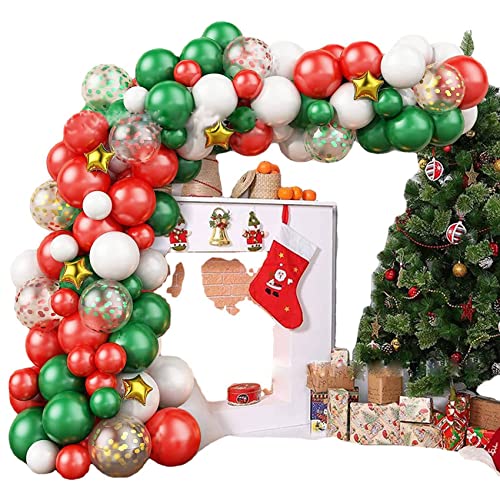 Lukasz 87-teiliges Set mit Luftballons für Weihnachten, Rot und Grün, Partymotiv, dekorativer Hintergrund von Lukasz