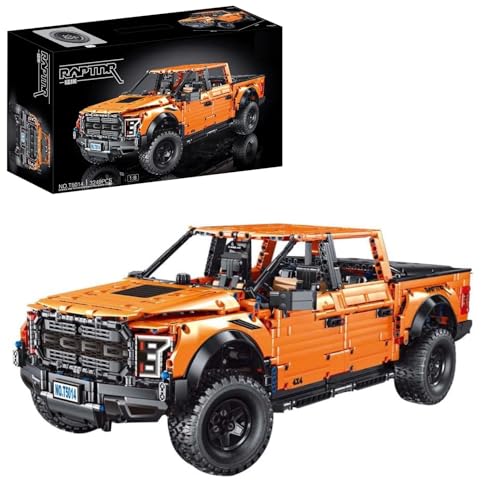 Lukie Technik Pick-Up Truck Modellbausatz, 3249 Teile Klemmbausteine Auto Set, Maßstab 1:8, Kompatibel mit Technik Ford F-150 Raptor von Lukie