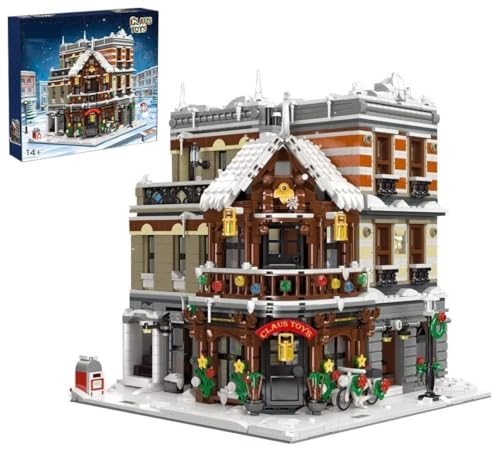 Lukie Weihnachten Haus für Weihnachten 2024, 2955 Teile Klemmbausteine Weihnachtshaus Spielzeugladen Gebäude Set, Modular Weihnachten Haus Modellbausatz von Lukie