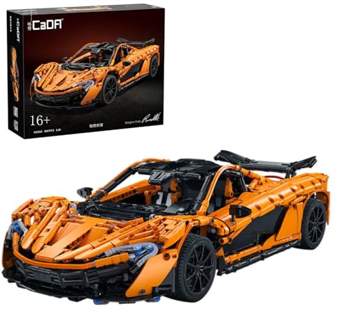 Lukie Technik Auto Modellbausatz, 3617 Teile Klemmbausteine Auto Set, Maßstab 1:10 Automodell, Kompatibel mit McLaren P1 Supersportwagen, CADA C61513W von Lukie