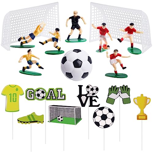 Lukinuo Fußball-Kuchenaufsatz, 18 Stück, Fußballspieler-Kuchendekorationen, Fußballtoren, Cupcake-Topper, Fußballspieler-Figur für Männer, Jungen, Fußball, Sport, Themenparty-Zubehör Lukinuo Fußball-Kuchenaufsatz, 18 Stück, Fußballspieler-Kuchendekorationen, Fußballtoren, Cupcake-Topper, Fußballspieler-Figur für Männer, Jungen, Fußball, Sport, Themenparty-Zubehör von Lukinuo