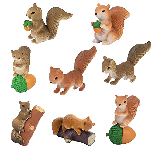 Lukinuo Squirrel Cake Topper 8pcs Squirrel Birthday Cake Topper Cupcake Topper Squirrel Characters Toys Miniature Figurines Collection Playset Squirrel Cake Decoration for Kids Birthday Baby Shower von Lukinuo