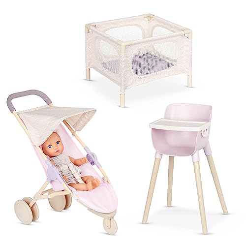 LullaBaby – Baby Puppe mit Puppenwagen, Puppenbett – und Puppenhochstuhl, Weichkörper – Porzellan Hautton & Blaue Augen – 36 cm Puppe mit Puppenkleidung – Spielzeug für Kinder ab 2 Jahren LullaBaby – Baby Puppe mit Puppenwagen, Puppenbett – und Puppenhochstuhl, Weichkörper – Porzellan Hautton & Blaue Augen – 36 cm Puppe mit Puppenkleidung – Spielzeug für Kinder ab 2 Jahren von LullaBaby
