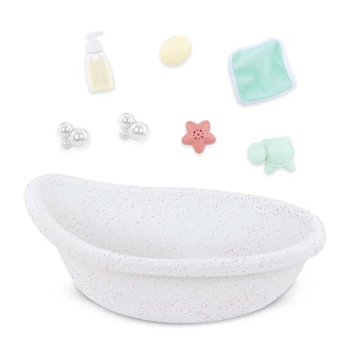 LullaBaby LBY7665Z doll Bathtub Set 36 cm Puppen Badewanne, Waschlappen, Seife, Seifenblasen – Baby Puppenzubehör – Spielzeug für Kinder ab 2 Jahren – Badespielzeug, Multi, Small LullaBaby LBY7665Z doll Bathtub Set 36 cm Puppen Badewanne, Waschlappen, Seife, Seifenblasen – Baby Puppenzubehör – Spielzeug für Kinder ab 2 Jahren – Badespielzeug, Multi, Small von LullaBaby