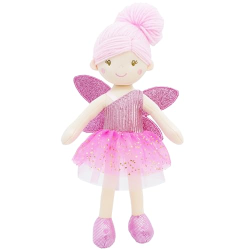 Lullaberry 30 cm Enchanted Fairy Doll Elida – Plüschpuppe, Plüschpuppe, Mädchen, Geschenk – rosa Outfit und Flügel von Lullaberry