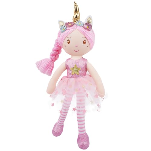Lullaberry 40 cm große Einhorn-Puppe Anya – rosa Haar-Plüsch-Stoffpuppe für Kleinkind-Mädchen – weiches Begleiter-Geschenk für 2+ Jahre – rosa Kleid Lullaberry 40 cm große Einhorn-Puppe Anya – rosa Haar-Plüsch-Stoffpuppe für Kleinkind-Mädchen – weiches Begleiter-Geschenk für 2+ Jahre – rosa Kleid von Lullaberry
