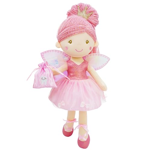 Lullaberry 40 cm große Zahnfee-Puppe Anastasia – Plüschpuppe gefüllte weiche Puppe Mädchen Geschenk – rosa Outfit und Flügel Lullaberry 40 cm große Zahnfee-Puppe Anastasia – Plüschpuppe gefüllte weiche Puppe Mädchen Geschenk – rosa Outfit und Flügel von Lullaberry
