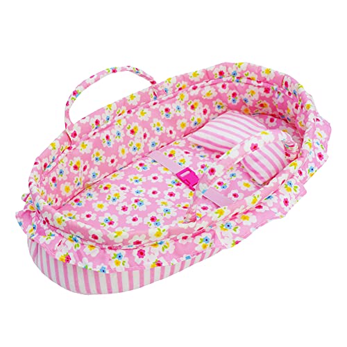 Lullaberry Cozy Dream Doll Stubenwagen – tragbare Baby-Puppentrage – passend für American Girl Puppen bis zu 46 cm – weiches Kissen und Sicherheitsschnalle im Lieferumfang enthalten – Rosa Lullaberry Cozy Dream Doll Stubenwagen – tragbare Baby-Puppentrage – passend für American Girl Puppen bis zu 46 cm – weiches Kissen und Sicherheitsschnalle im Lieferumfang enthalten – Rosa von Lullaberry