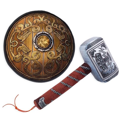 Lullaberry Little Vikings Hammer und Schild Spielset – sichere Plüsch-Waffen – Geschenke für Kinder von Lullaberry