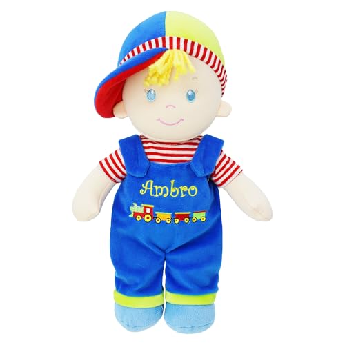 Lullaberry Personalisierte Kuschelpuppe Ben – Weiche Stoffpuppe Junge ab Geburt – Mit Wunschname – Blaues Outfit von Lullaberry