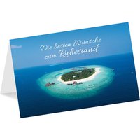 Glückwunschkarte "Wünsche zum Ruhestand" mit Inselmotiv inkl. Umschlag Glückwunschkarte "Wünsche zum Ruhestand" mit Inselmotiv inkl. Umschlag von Luma