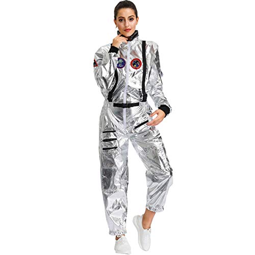 LumeMery Spaceman Kostüm Astronaut Rollenspiel Kostüm Set Frauen Mann Paar Raum Uniform Overall Halloween Outfit Kostüm Cosplay Anzug von LumeMery
