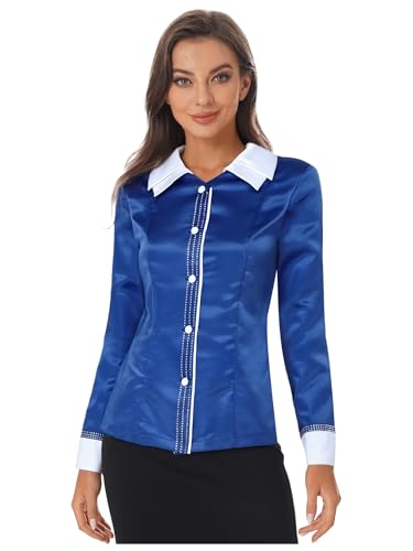 LumiJour Damen Geistlichenmantel Kontrastfarbiger Revers Knopfpfarrer Geistlichenkleider Priester Cosplay Kirchenchor Blau XL LumiJour Damen Geistlichenmantel Kontrastfarbiger Revers Knopfpfarrer Geistlichenkleider Priester Cosplay Kirchenchor Blau XL von LumiJour