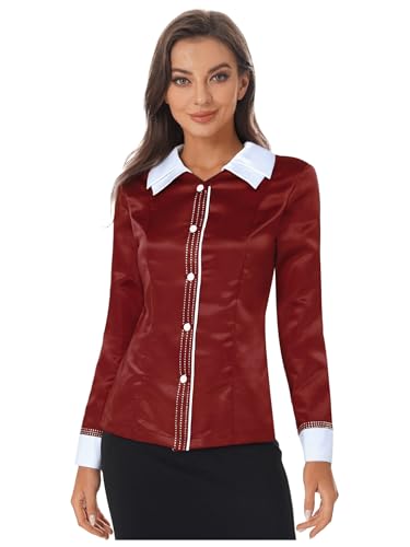 LumiJour Damen Geistlichenmantel Kontrastfarbiger Revers Knopfpfarrer Geistlichenkleider Priester Cosplay Kirchenchor Burgund S LumiJour Damen Geistlichenmantel Kontrastfarbiger Revers Knopfpfarrer Geistlichenkleider Priester Cosplay Kirchenchor Burgund S von LumiJour