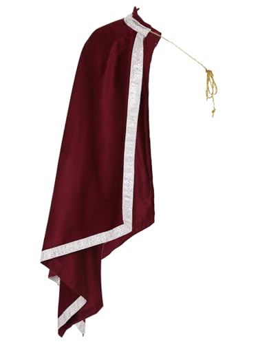 LumiJour Herren Renaissance Schal Halbschultercape Mittelalterlicher Samurai Umhang Kriegerkostüm Für Halloween Burgund Einheitsgröße LumiJour Herren Renaissance Schal Halbschultercape Mittelalterlicher Samurai Umhang Kriegerkostüm Für Halloween Burgund Einheitsgröße von LumiJour
