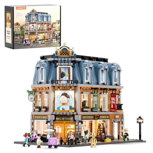 Lumibricks Brick-Kunst-Galerie Beleuchtung Klemmbausteine Haus, 3400Pcs, Modulgebäude am Straßeneck Mit Kunstklassikern&Abnehmbaren 3D-Malerei, Geschenke für Kunstliebhaber,Alter 16+, L9085 von Lumibricks