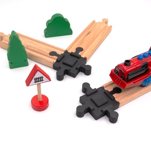 Luminick 4-Fach Kreuzung, 2er-Set Schienenkreuzung, Holzeisenbahn, kompatibel mit Brio, Eichhorn, IKEA Lillabo, Haba UVM., Schienenverbinder Luminick 4-Fach Kreuzung, 2er-Set Schienenkreuzung, Holzeisenbahn, kompatibel mit Brio, Eichhorn, IKEA Lillabo, Haba UVM., Schienenverbinder von Luminick