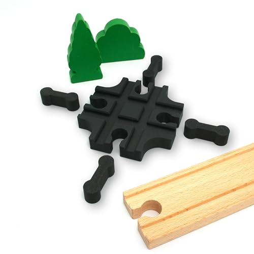 Luminick 4-Fach Kreuzung, Schienenkreuzung, Holzeisenbahn, kompatibel mit Brio, Eichhorn, IKEA Lillabo, Haba, inkl. 4 Adaptern, Schienenverbinder, 5-teilig Luminick 4-Fach Kreuzung, Schienenkreuzung, Holzeisenbahn, kompatibel mit Brio, Eichhorn, IKEA Lillabo, Haba, inkl. 4 Adaptern, Schienenverbinder, 5-teilig von Luminick