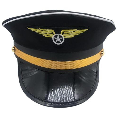 Flugzeughut – Pilotenhut für Fluggesellschaften, Pilotenkappe, Flugzeug-Kostümmütze, Matrosenmütze, Matrosenmütze, Erwachsene, Marineblau, Piloten, Fluggesellschaft, Kapitänsmütze für Flugzeughut – Pilotenhut für Fluggesellschaften, Pilotenkappe, Flugzeug-Kostümmütze, Matrosenmütze, Matrosenmütze, Erwachsene, Marineblau, Piloten, Fluggesellschaft, Kapitänsmütze für von Lumiscent
