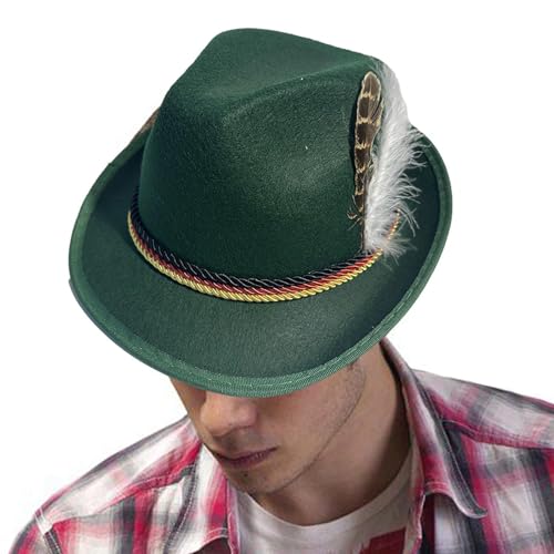 Oktoberfest Hut - Bayerischer Hut | Bayerische Tracht Herren | Deutscher Alpenhut | Deutsche Hüte für Erwachsene | Bayerischer Hut mit Feder | Deutsche Hüte für Oktoberfest | Bequeme Mütze für Oktoberfest Hut - Bayerischer Hut | Bayerische Tracht Herren | Deutscher Alpenhut | Deutsche Hüte für Erwachsene | Bayerischer Hut mit Feder | Deutsche Hüte für Oktoberfest | Bequeme Mütze für von Lumiscent