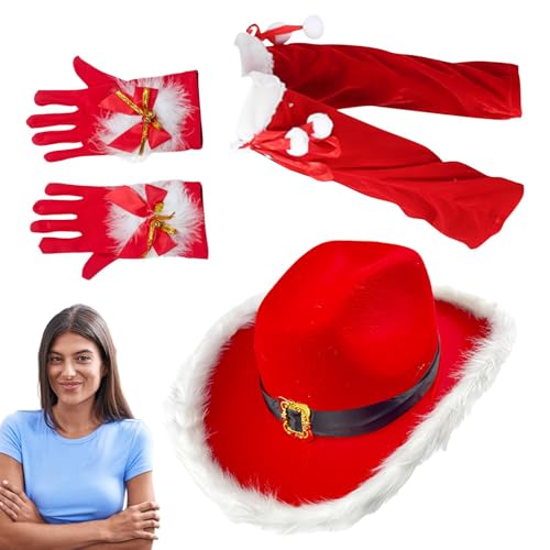 Weihnachtsmann-Kostüm – Weihnachts-Outfits für Frauen | Weihnachtsmann-Cowboyhut Weihnachtsoutfits | Weihnachtskostüme | Rot Santa Cosplay Kostüm Party Dress Up Set für Bühnenauftritte, Weihnachtsmann-Kostüm – Weihnachts-Outfits für Frauen | Weihnachtsmann-Cowboyhut Weihnachtsoutfits | Weihnachtskostüme | Rot Santa Cosplay Kostüm Party Dress Up Set für Bühnenauftritte, von Lumiscent