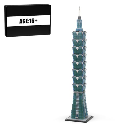 Lumitex Architecture Taipei 1-0-1 Klemmbausteine Bauklötze, 1:800 Modular Haus Gebäude Straßenansicht, 2372 Stück Architektur Wahrzeichen-Kollektion Entworfen von SPBrix - MOC-136995 von Lumitex