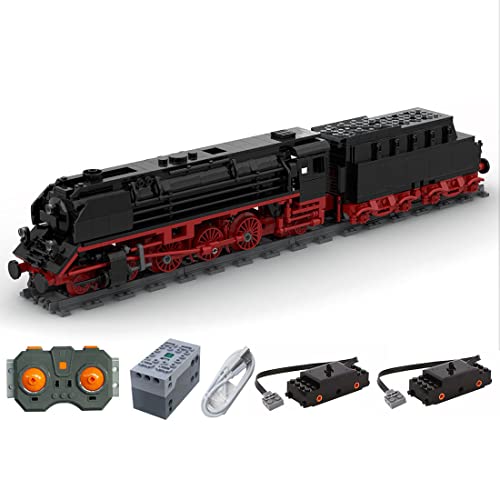 Lumitex Bausteine Zug Lokomotive, Dampflokomotive mit Motor, 1102 Teile Klemmbausteine Entworfen von Itrains Design von Lumitex