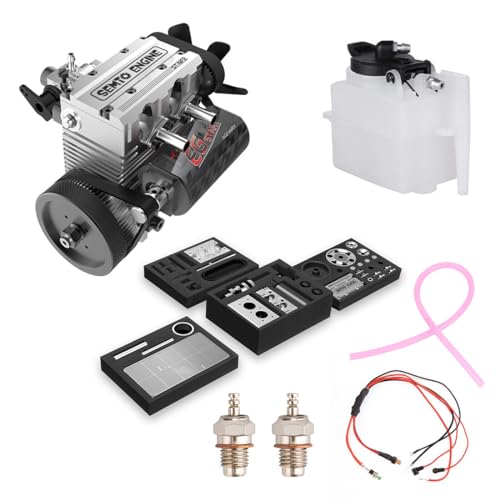 Lumivive SEMTO Motor ST-NF2 Modellbausatz, Mini Inline Doppelzylinder Viertakt Luftgekühlter Nitro-Verbrennungsmotor Modell mit Zündanlage, F-Typ Elektrostecker, Kraftstofftank und Ölleitung Lumivive SEMTO Motor ST-NF2 Modellbausatz, Mini Inline Doppelzylinder Viertakt Luftgekühlter Nitro-Verbrennungsmotor Modell mit Zündanlage, F-Typ Elektrostecker, Kraftstofftank und Ölleitung von Lumivive