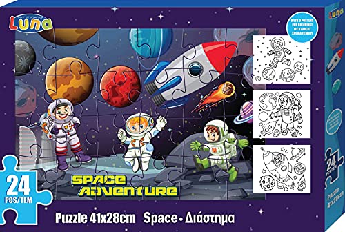 Luna Puzzle Space junior 41 x 28 cm Karton 24-teilig von Luna