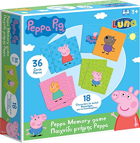 Luna Spiel mit Ponte-Karten Peppa Pig und Freunde – Gedächtnis- und Suchspiel von Luna