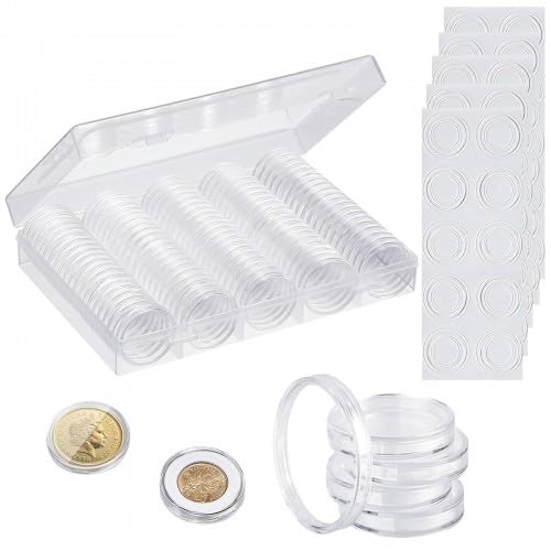 Münzhalter Rund, Münzetui aus Kunststoff, Münzsammlung Aufbewahrung, Münzaufbewahrungsbox, Münzen Organizer, mit 100 Stück Münzkapseln, 17 mm/ 20 mm/ 25 mm/ 27 mm/ 30 mm Münzhalter Rund, Münzetui aus Kunststoff, Münzsammlung Aufbewahrung, Münzaufbewahrungsbox, Münzen Organizer, mit 100 Stück Münzkapseln, 17 mm/ 20 mm/ 25 mm/ 27 mm/ 30 mm von Lunaanda